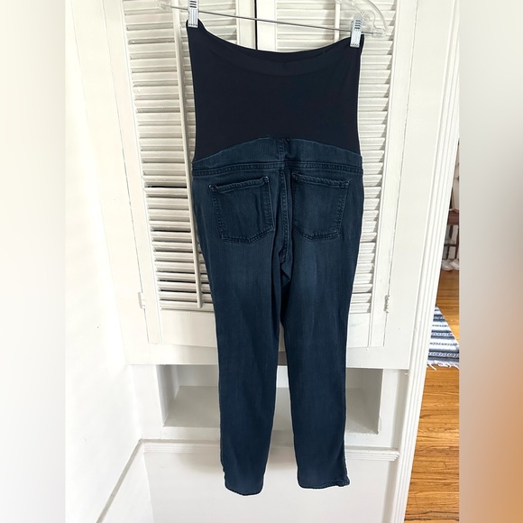 LED Dark Blue Maternity Jeans - Picture 3 of 5